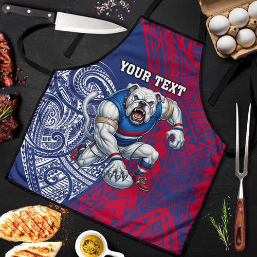 Personalised Western Bulldogs Mascot Apron Polynesian Tribal Pattern Bold Bulldog Football