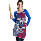 Personalised Western Bulldogs Mascot Apron Polynesian Tribal Pattern Bold Bulldog Football
