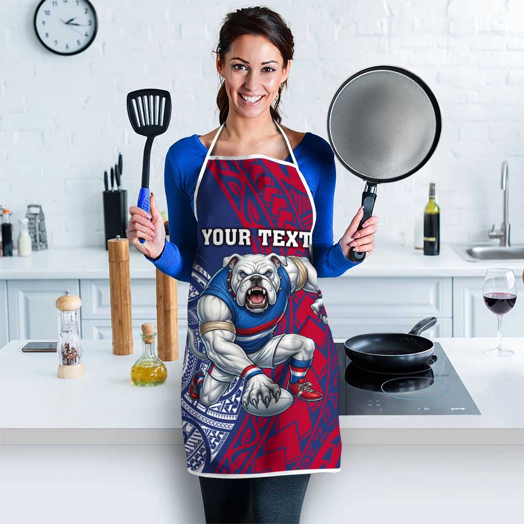 Personalised Western Bulldogs Mascot Apron Polynesian Tribal Pattern Bold Bulldog Football