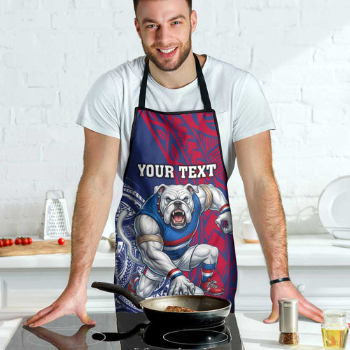 Personalised Western Bulldogs Mascot Apron Polynesian Tribal Pattern Bold Bulldog Football