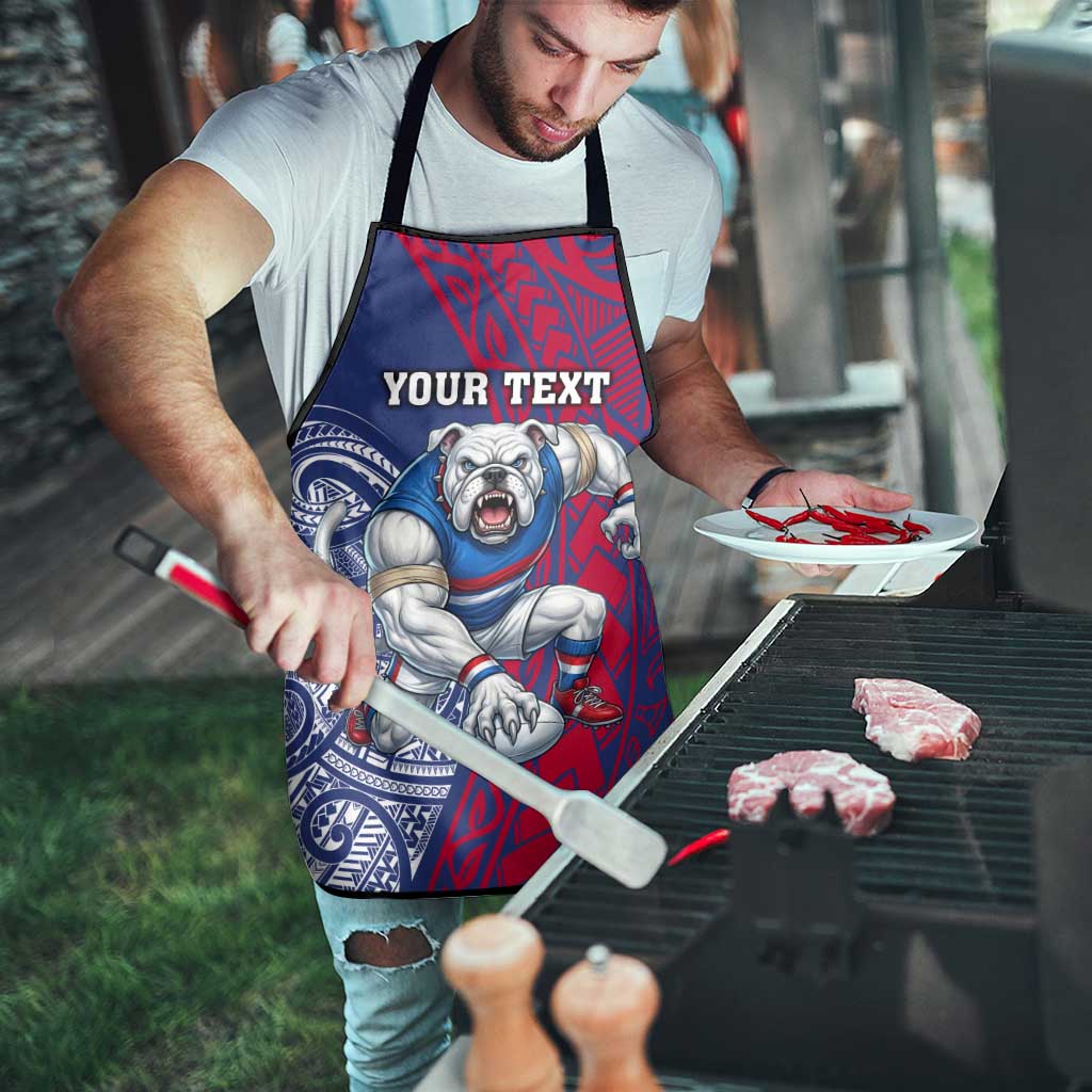Personalised Western Bulldogs Mascot Apron Polynesian Tribal Pattern Bold Bulldog Football