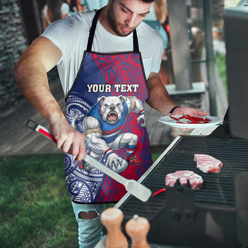 Personalised Western Bulldogs Mascot Apron Polynesian Tribal Pattern Bold Bulldog Football