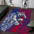 Personalised Western Bulldogs Mascot Area Rug Polynesian Tribal Pattern Bold Bulldog Football