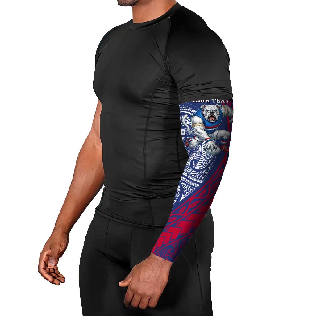 Personalised Western Bulldogs Mascot Arm Sleeves Polynesian Tribal Pattern Bold Bulldog Football