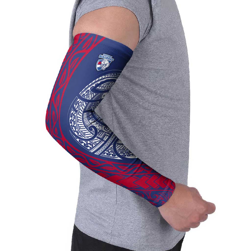 Personalised Western Bulldogs Mascot Arm Sleeves Polynesian Tribal Pattern Bold Bulldog Football