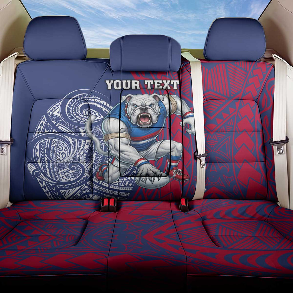 Personalised Western Bulldogs Mascot Back Car Seat Cover Polynesian Tribal Pattern Bold Bulldog Football