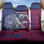 Personalised Western Bulldogs Mascot Back Car Seat Cover Polynesian Tribal Pattern Bold Bulldog Football