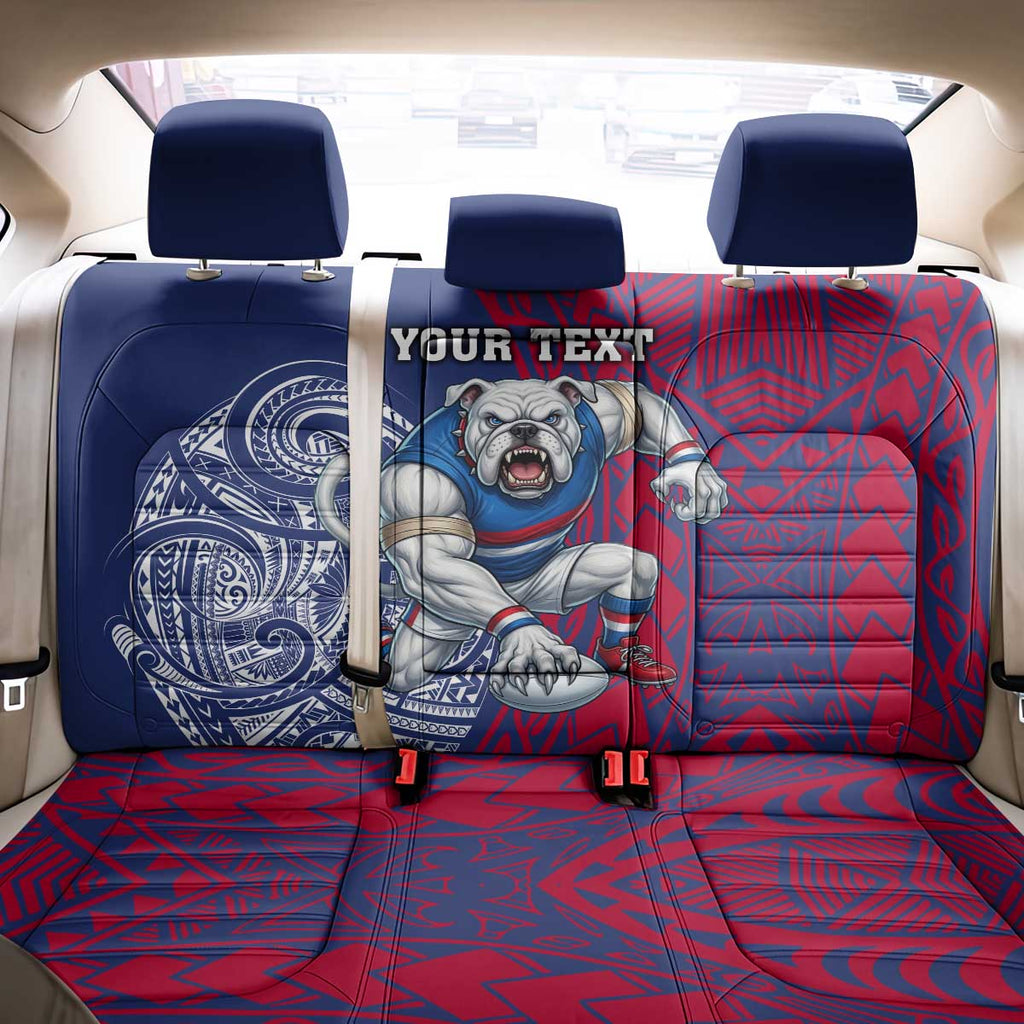 Personalised Western Bulldogs Mascot Back Car Seat Cover Polynesian Tribal Pattern Bold Bulldog Football