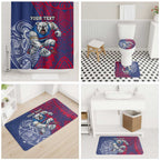Personalised Western Bulldogs Mascot Bathroom Set Polynesian Tribal Pattern Bold Bulldog Football