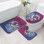 Personalised Western Bulldogs Mascot Bathroom Set Polynesian Tribal Pattern Bold Bulldog Football