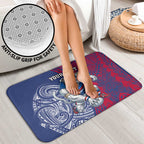 Personalised Western Bulldogs Mascot Bathroom Set Polynesian Tribal Pattern Bold Bulldog Football