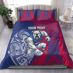 Personalised Western Bulldogs Mascot Bedding Set Polynesian Tribal Pattern Bold Bulldog Football