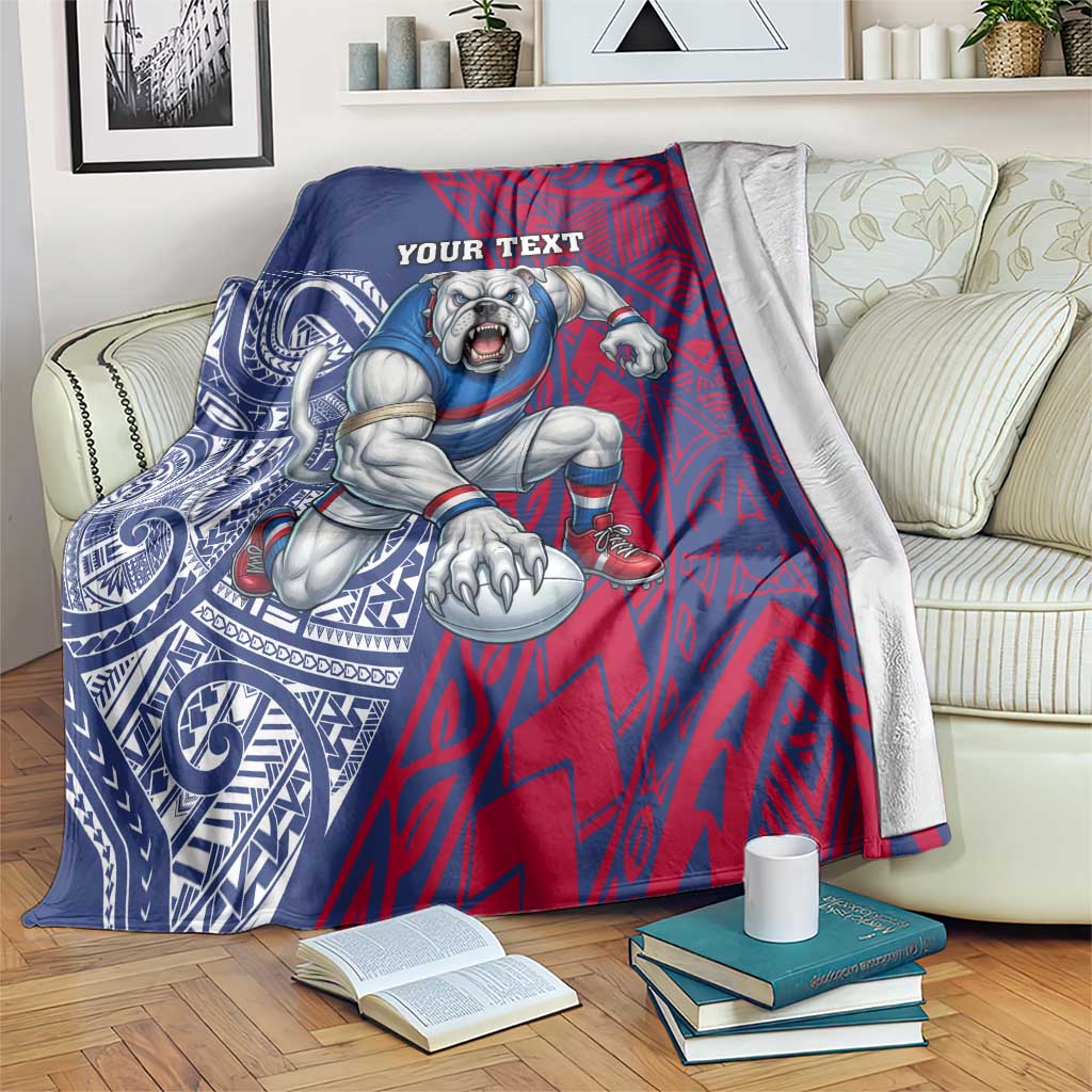 Personalised Western Bulldogs Mascot Blanket Polynesian Tribal Pattern Bold Bulldog Football