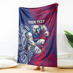 Personalised Western Bulldogs Mascot Blanket Polynesian Tribal Pattern Bold Bulldog Football