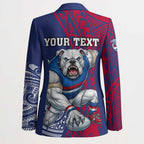 Personalised Western Bulldogs Mascot Blazer Polynesian Tribal Pattern Bold Bulldog Football