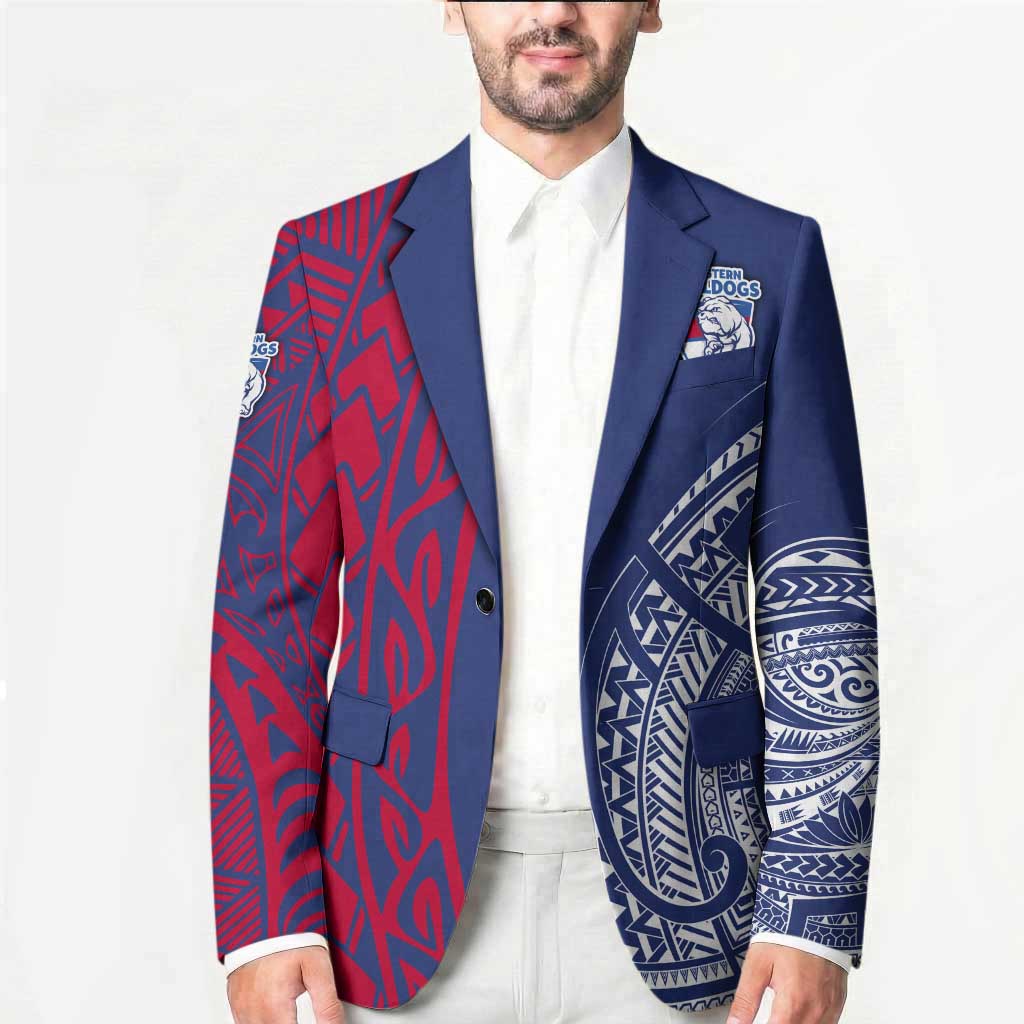 Personalised Western Bulldogs Mascot Blazer Polynesian Tribal Pattern Bold Bulldog Football