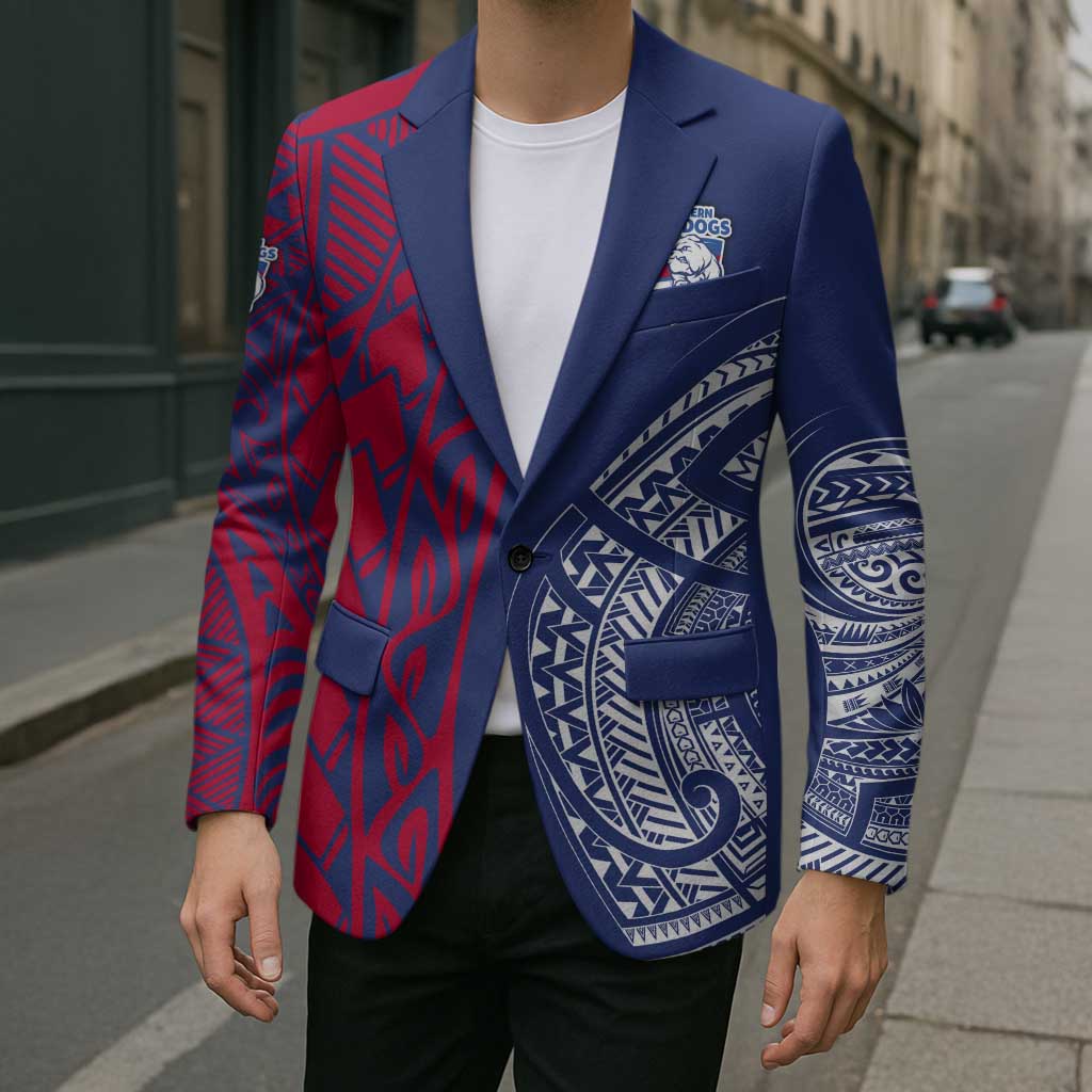 Personalised Western Bulldogs Mascot Blazer Polynesian Tribal Pattern Bold Bulldog Football
