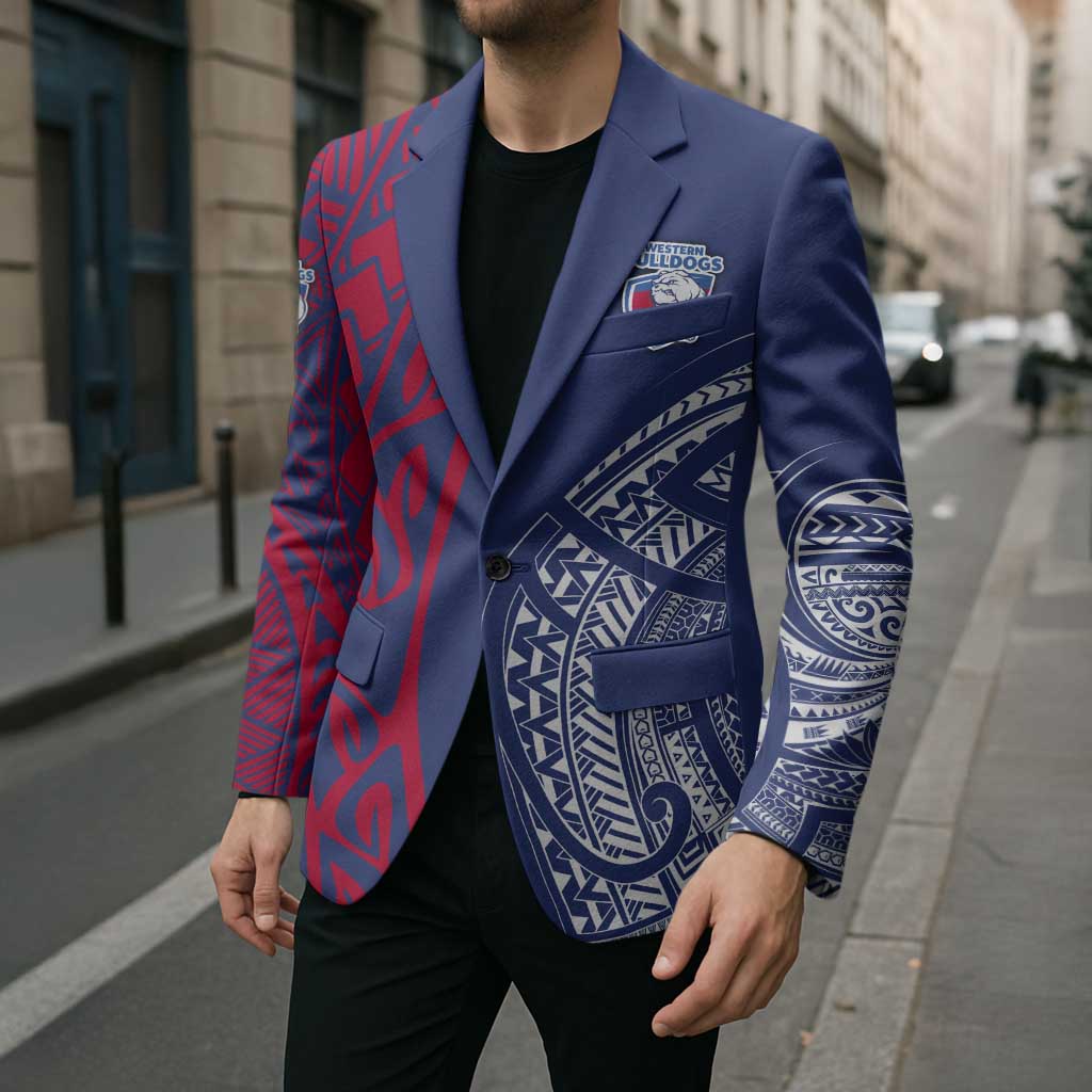 Personalised Western Bulldogs Mascot Blazer Polynesian Tribal Pattern Bold Bulldog Football