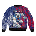 Personalised Western Bulldogs Mascot Bomber Jacket Polynesian Tribal Pattern Bold Bulldog Football