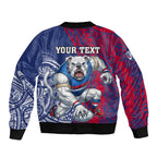Personalised Western Bulldogs Mascot Bomber Jacket Polynesian Tribal Pattern Bold Bulldog Football