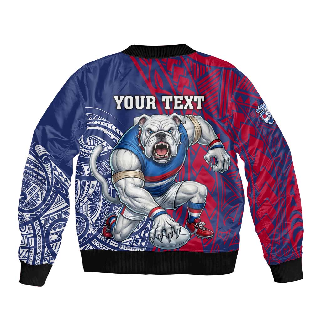 Personalised Western Bulldogs Mascot Bomber Jacket Polynesian Tribal Pattern Bold Bulldog Football