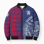 Personalised Western Bulldogs Mascot Bomber Puffer Jacket Polynesian Tribal Pattern Bold Bulldog Football