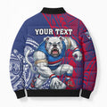 Personalised Western Bulldogs Mascot Bomber Puffer Jacket Polynesian Tribal Pattern Bold Bulldog Football