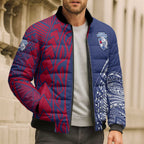 Personalised Western Bulldogs Mascot Bomber Puffer Jacket Polynesian Tribal Pattern Bold Bulldog Football