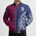 Personalised Western Bulldogs Mascot Bomber Puffer Jacket Polynesian Tribal Pattern Bold Bulldog Football