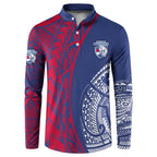 Personalised Western Bulldogs Mascot Button Sweatshirt Polynesian Tribal Pattern Bold Bulldog Football