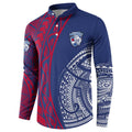 Personalised Western Bulldogs Mascot Button Sweatshirt Polynesian Tribal Pattern Bold Bulldog Football