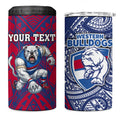 Personalised Western Bulldogs Mascot 4 in 1 Can Cooler Tumbler Polynesian Tribal Pattern Bold Bulldog Football