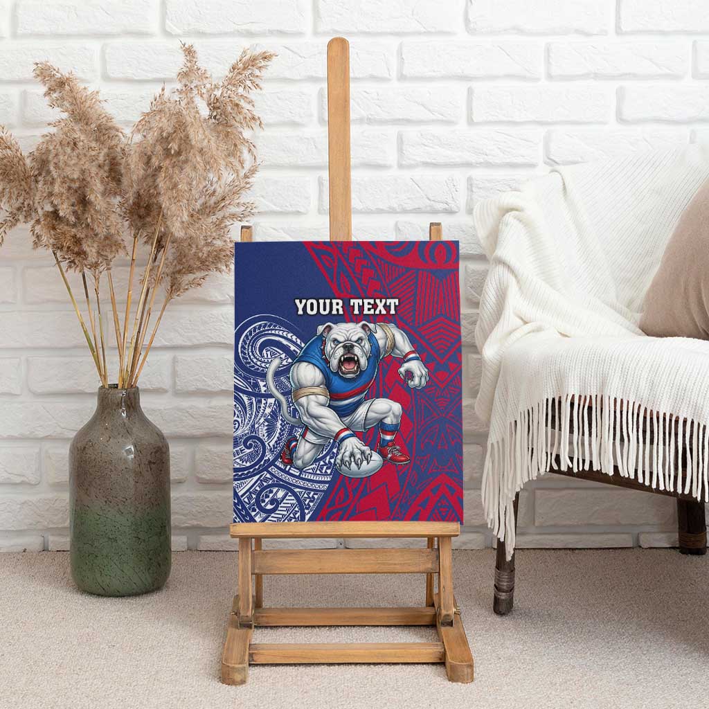 Personalised Western Bulldogs Mascot Canvas Wall Art Polynesian Tribal Pattern Bold Bulldog Football