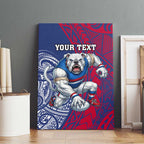 Personalised Western Bulldogs Mascot Canvas Wall Art Polynesian Tribal Pattern Bold Bulldog Football