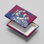 Personalised Western Bulldogs Mascot Canvas Wall Art Polynesian Tribal Pattern Bold Bulldog Football