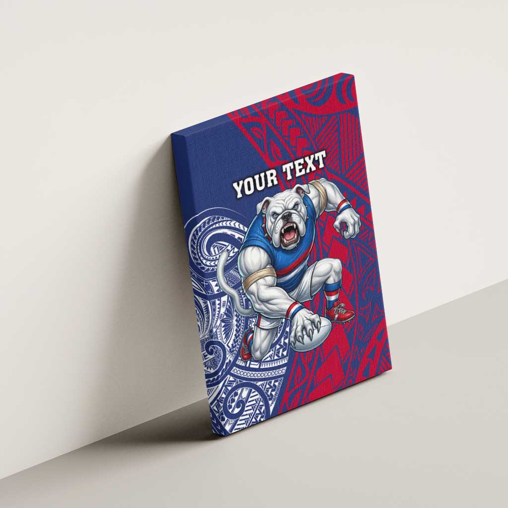 Personalised Western Bulldogs Mascot Canvas Wall Art Polynesian Tribal Pattern Bold Bulldog Football