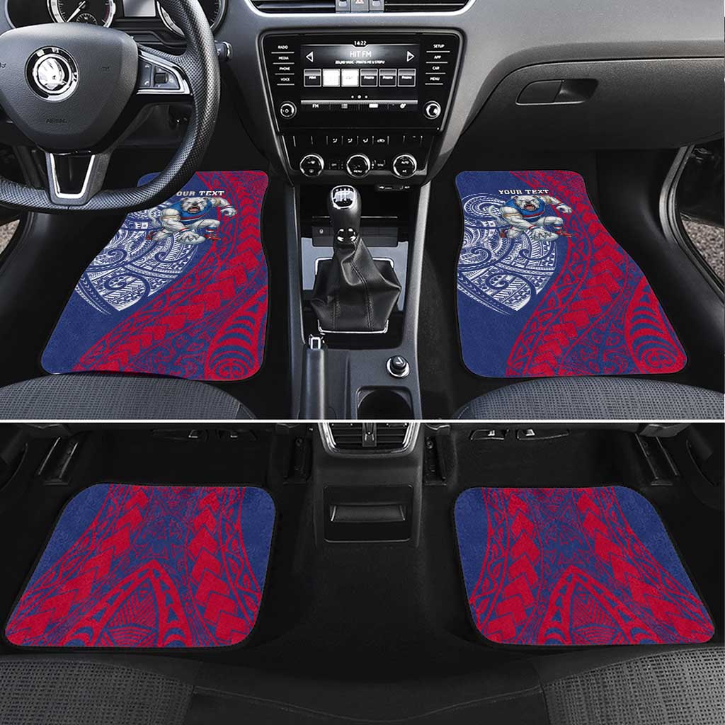 Personalised Western Bulldogs Mascot Car Mats Polynesian Tribal Pattern Bold Bulldog Football