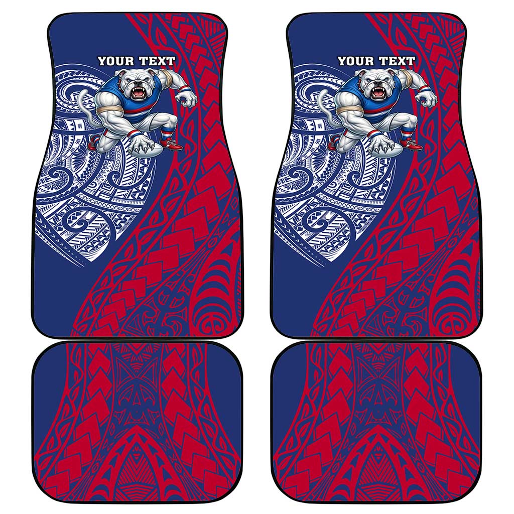 Personalised Western Bulldogs Mascot Car Mats Polynesian Tribal Pattern Bold Bulldog Football