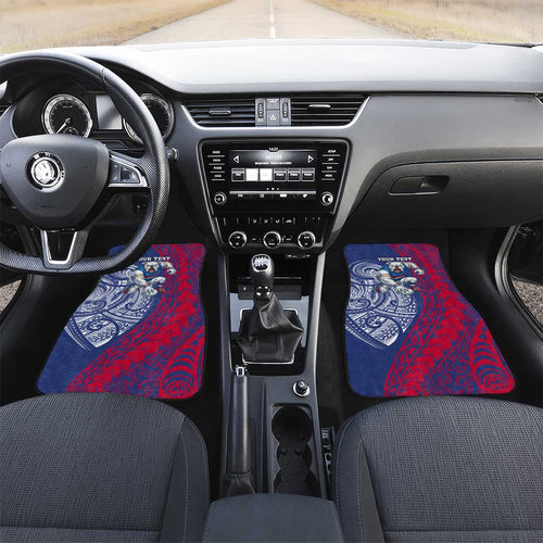 Personalised Western Bulldogs Mascot Car Mats Polynesian Tribal Pattern Bold Bulldog Football