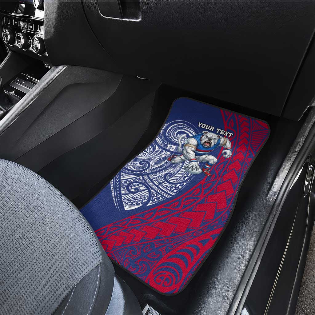 Personalised Western Bulldogs Mascot Car Mats Polynesian Tribal Pattern Bold Bulldog Football
