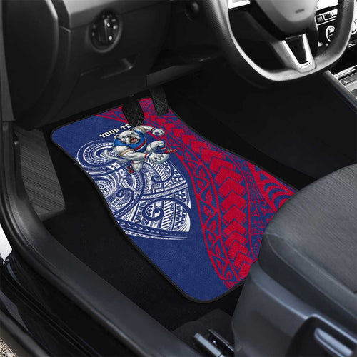 Personalised Western Bulldogs Mascot Car Mats Polynesian Tribal Pattern Bold Bulldog Football