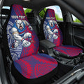 Personalised Western Bulldogs Mascot Car Seat Cover Polynesian Tribal Pattern Bold Bulldog Football