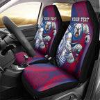 Personalised Western Bulldogs Mascot Car Seat Cover Polynesian Tribal Pattern Bold Bulldog Football