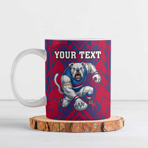 Personalised Western Bulldogs Mascot Ceramic Mug Polynesian Tribal Pattern Bold Bulldog Football