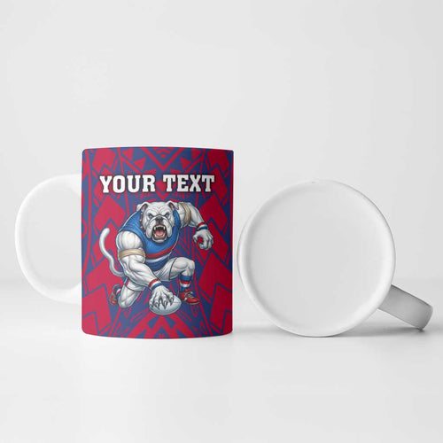 Personalised Western Bulldogs Mascot Ceramic Mug Polynesian Tribal Pattern Bold Bulldog Football