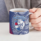 Personalised Western Bulldogs Mascot Ceramic Mug Polynesian Tribal Pattern Bold Bulldog Football