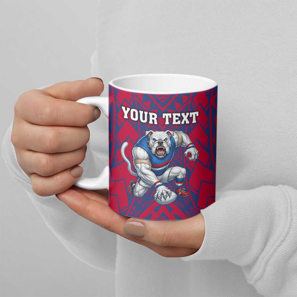 Personalised Western Bulldogs Mascot Ceramic Mug Polynesian Tribal Pattern Bold Bulldog Football