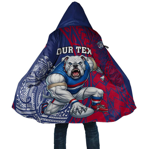 Personalised Western Bulldogs Mascot Cloak Polynesian Tribal Pattern Bold Bulldog Football