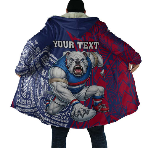 Personalised Western Bulldogs Mascot Cloak Polynesian Tribal Pattern Bold Bulldog Football