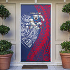 Personalised Western Bulldogs Mascot Door Cover Polynesian Tribal Pattern Bold Bulldog Football